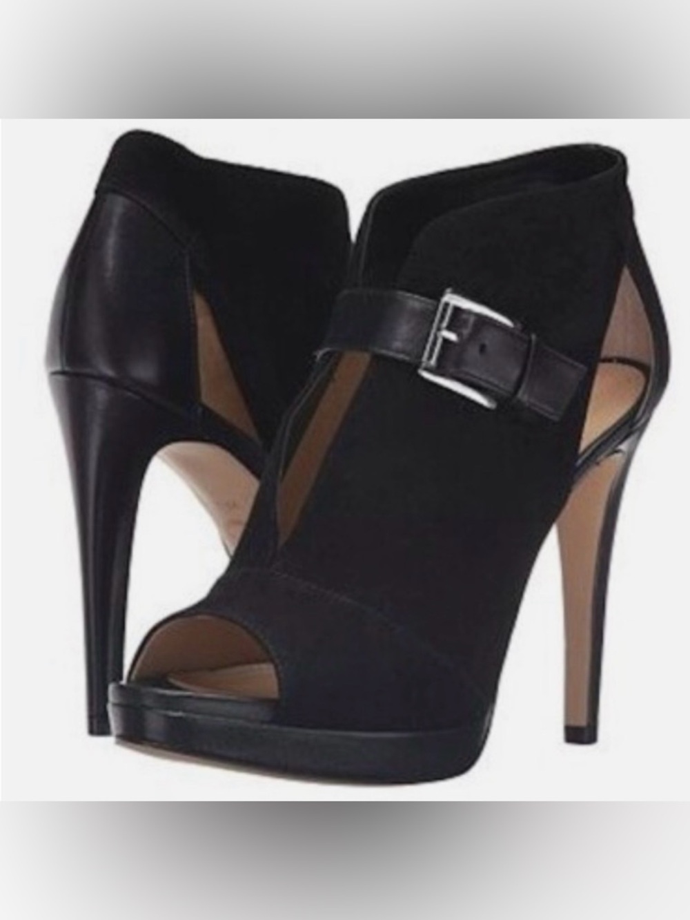 NEW Michael Kors Isabella Ankle Boot Open-Toe Suede Leather 6.5M